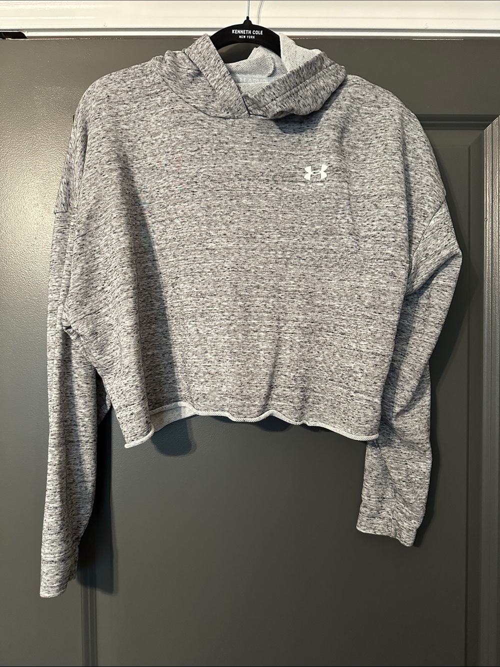 Under Armour Gray Heather Cropped Hooded Sweatshirt